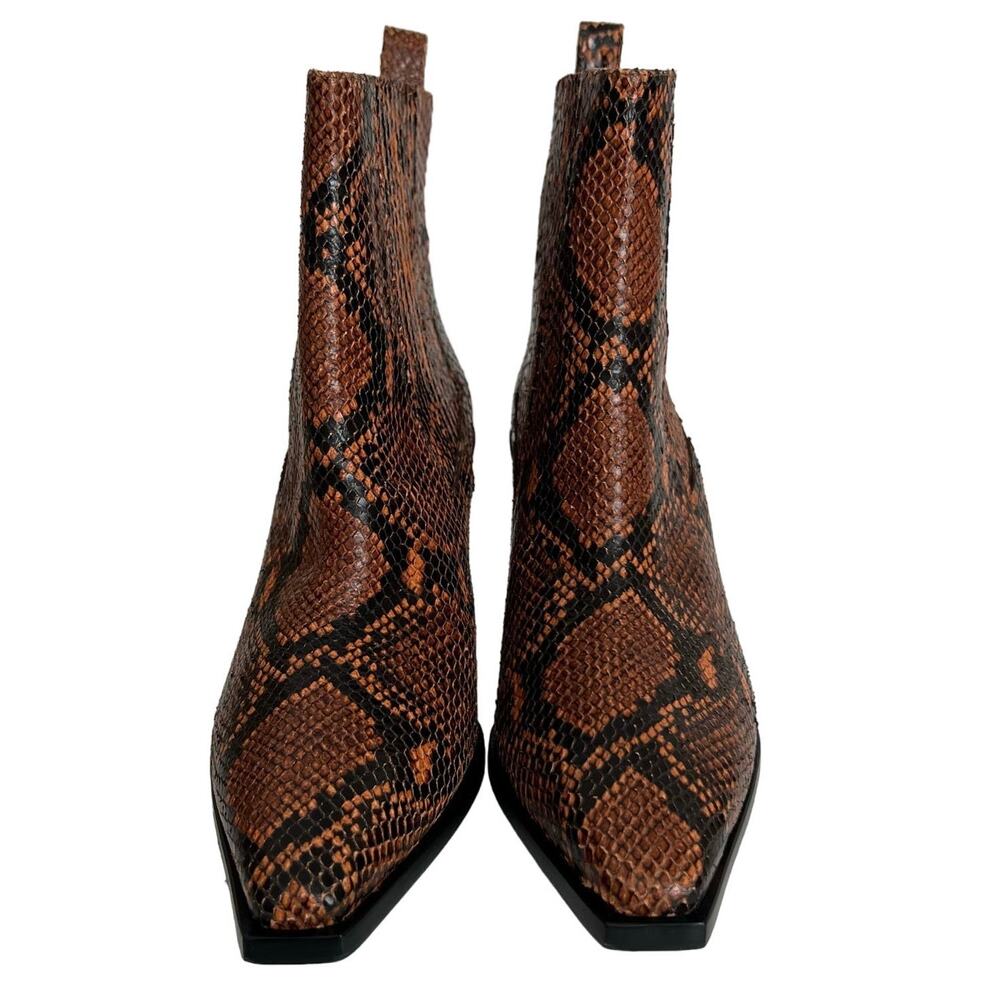 Aeyde Leather Snake Print Western Ankle Boots Size 39 EU - Picture 3 of 11